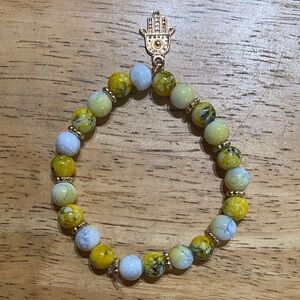 Gold and Yellow Beaded Bracelet